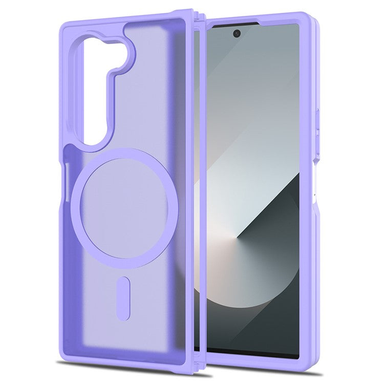 TPU Frame Acrylic Back Case Compatible with MagSafe Phone Cover - For Samsung Galaxy Fold6
