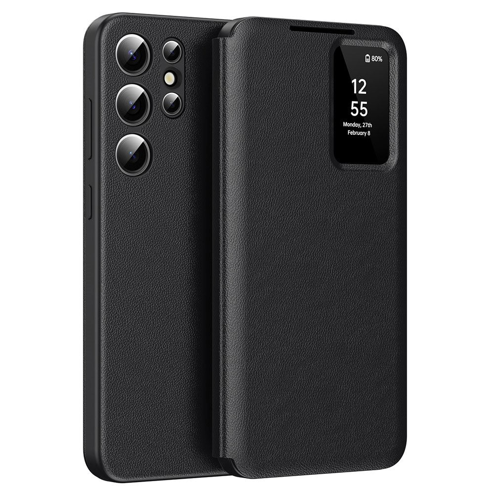 View Window PU Leather Wallet Case - For Samsung Galaxy S24 Ultra