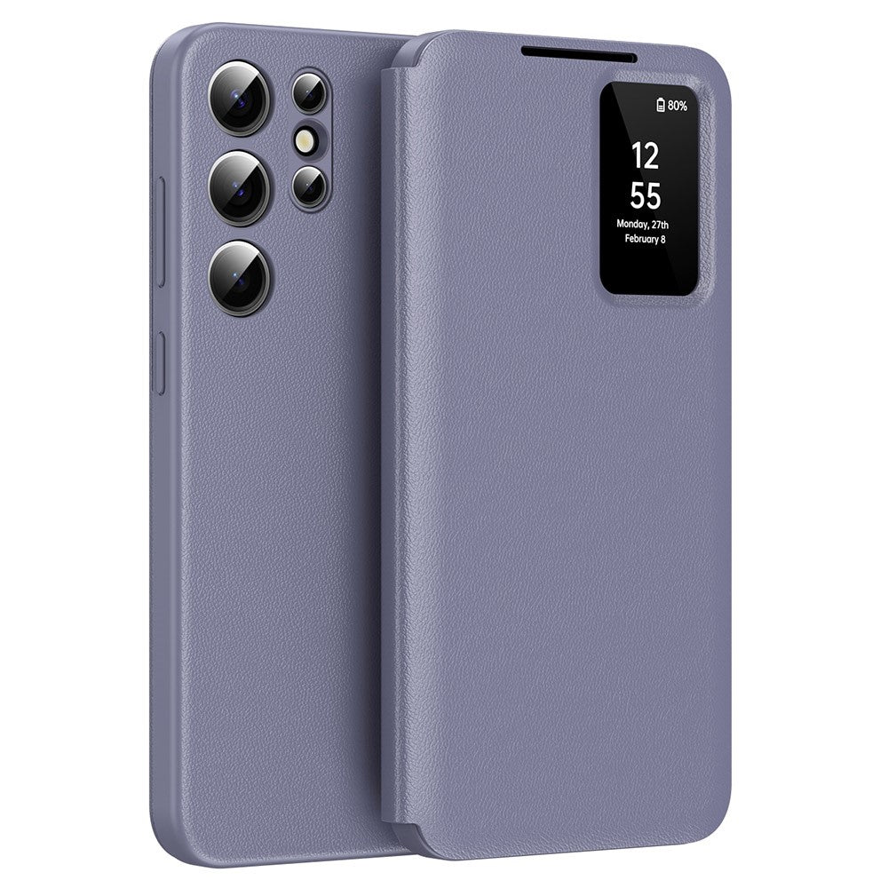 View Window PU Leather Wallet Case - For Samsung Galaxy S24 Ultra