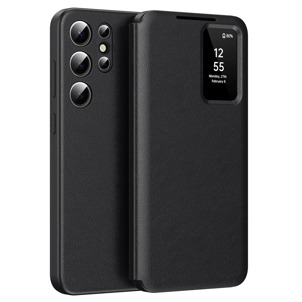 View Window PU Leather Wallet Case - For Samsung Galaxy S25 Ultra
