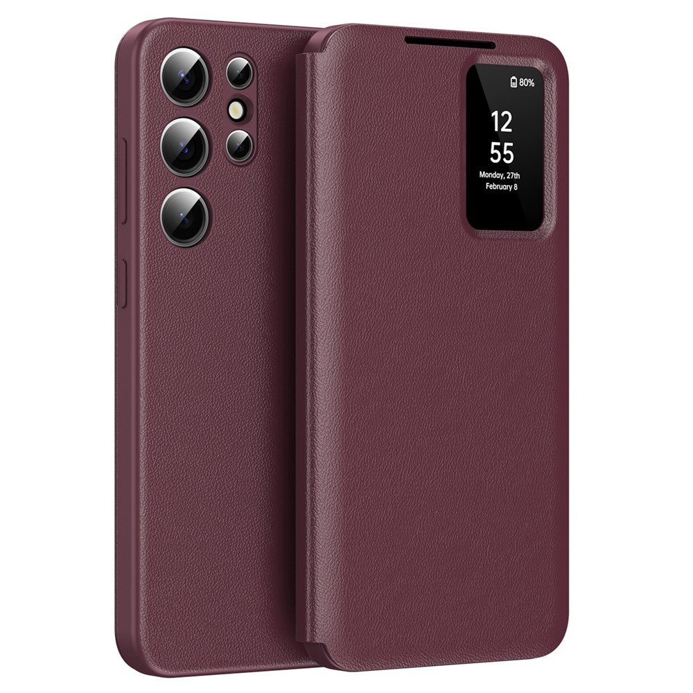 View Window PU Leather Wallet Case - For Samsung Galaxy S25 Ultra
