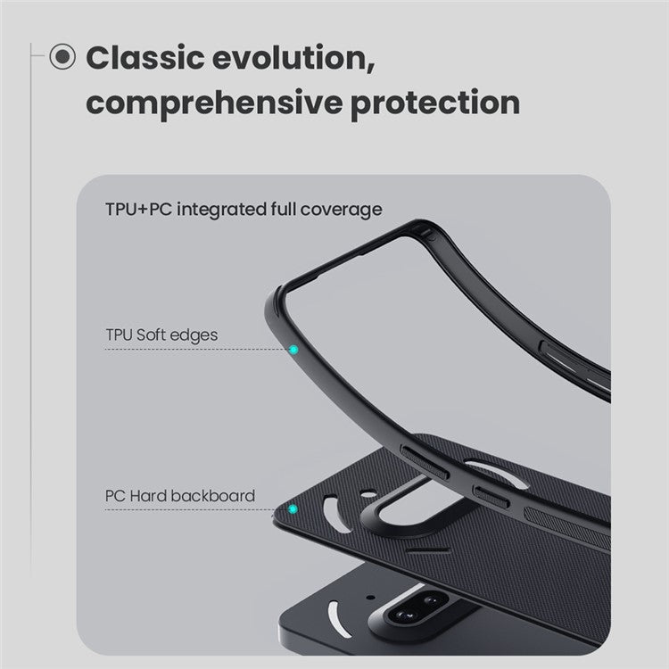 Nillkin Frosted Shield Pro Case Compatible with MagSafe PC + TPU Black Phone Cover - For Nothing Phone (3a)