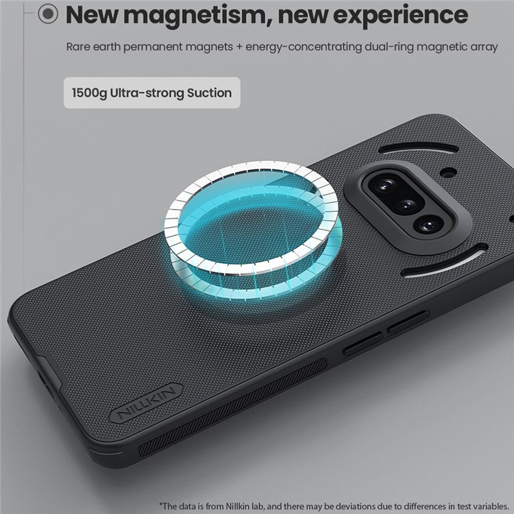 Nillkin Frosted Shield Pro Case Compatible with MagSafe PC + TPU Black Phone Cover - For Nothing Phone (3a)