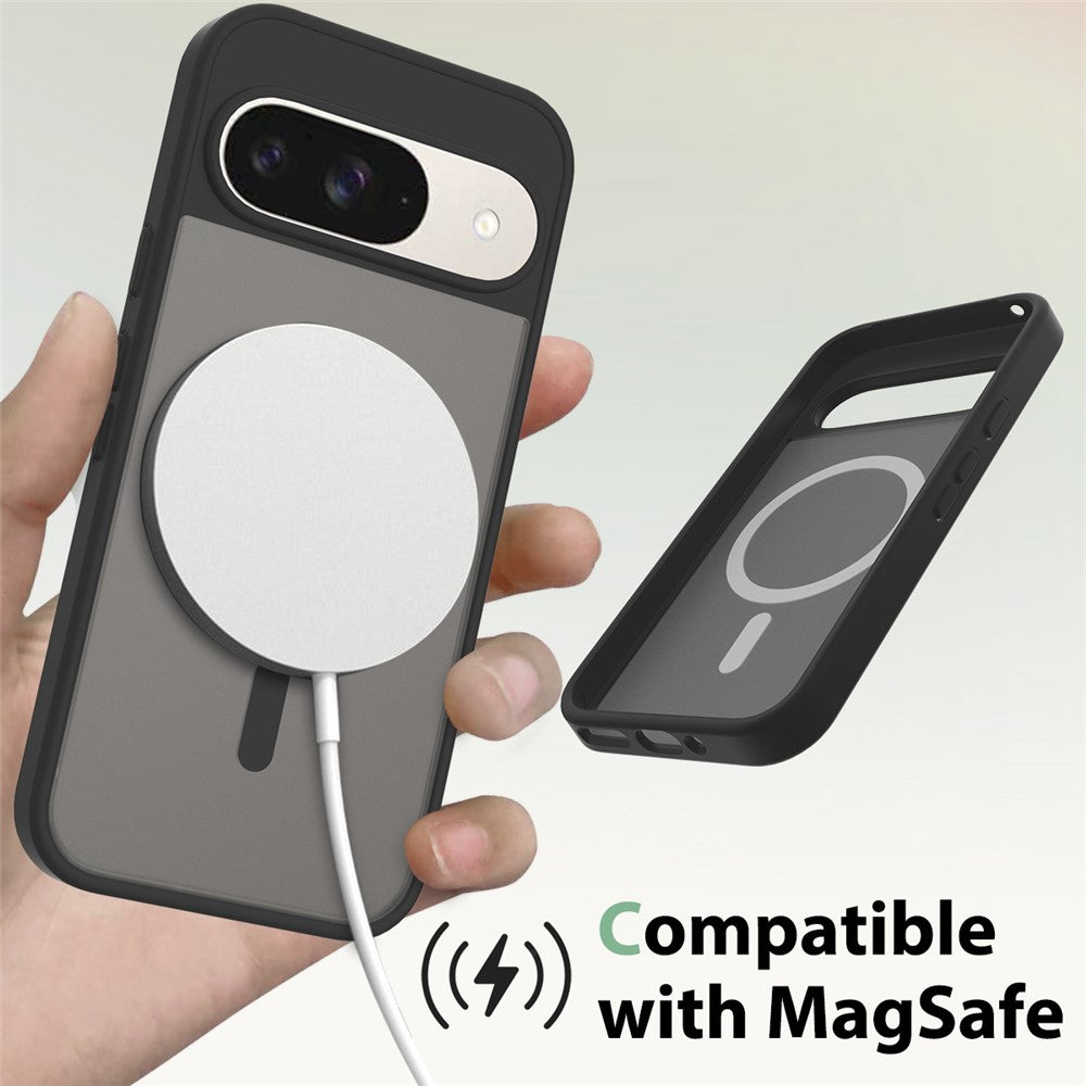 TPU Frame Acrylic Back Case Compatible with MagSafe - For Google Pixel 9 / 9 Pro