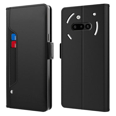 PU Leather Case Phone Cover with Card Holder Mirror - For Nothing Phone (3a)