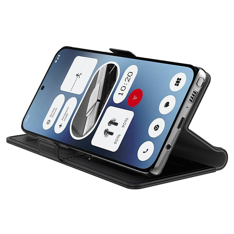 PU Leather Case Phone Cover with Card Holder Mirror - For Nothing Phone (3a)