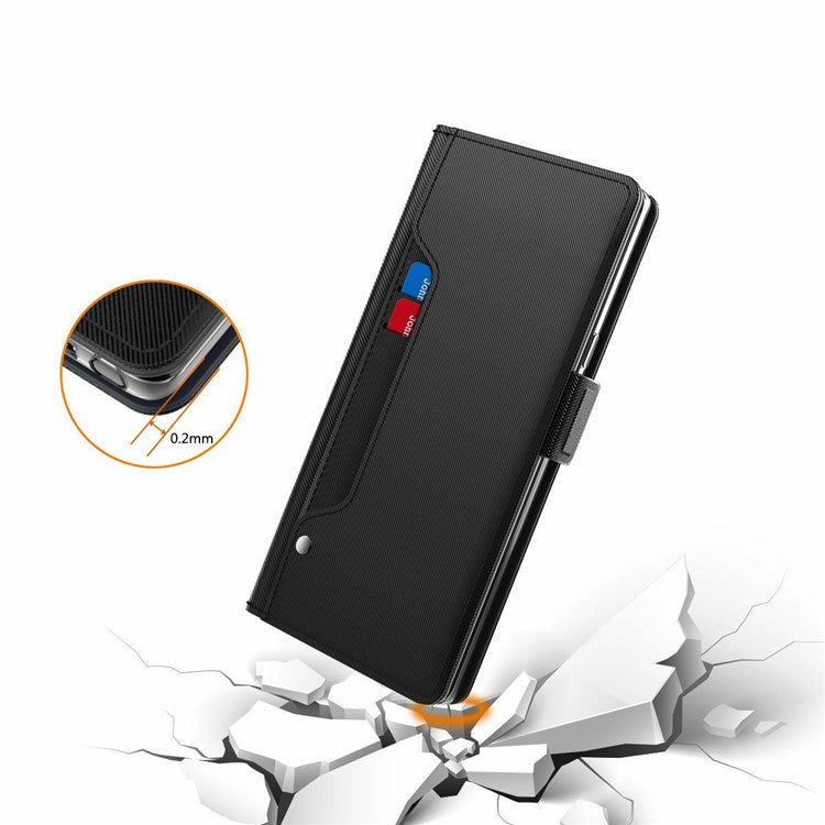 PU Leather Case Phone Cover with Card Holder Mirror - For Nothing Phone (3a)