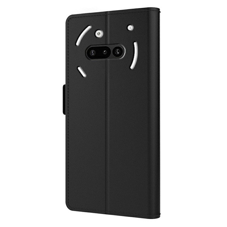 PU Leather Case Phone Cover with Card Holder Mirror - For Nothing Phone (3a)