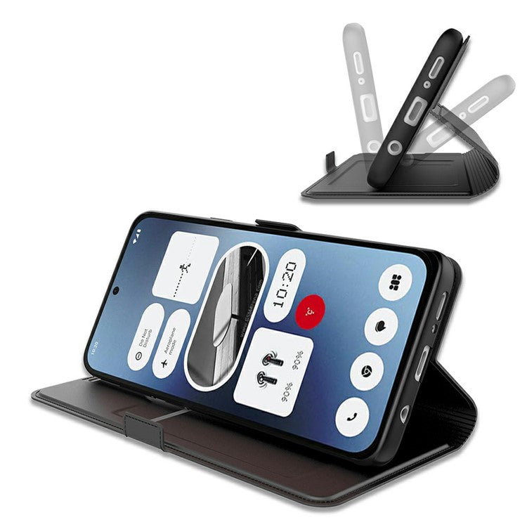 Shockproof TPU Case Inner Shell PU Leather Phone Cover Card Slot - For Nothing Phone (3a)