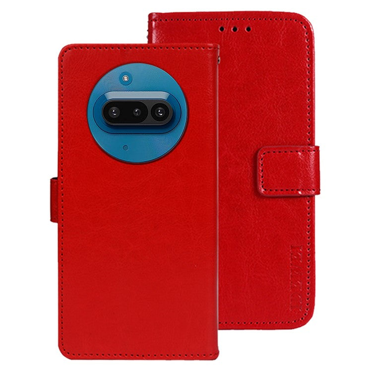 IDEWEI Wallet Stand Case Crazy Horse Texture PU Leather Phone Cover - For Nothing Phone (3a)