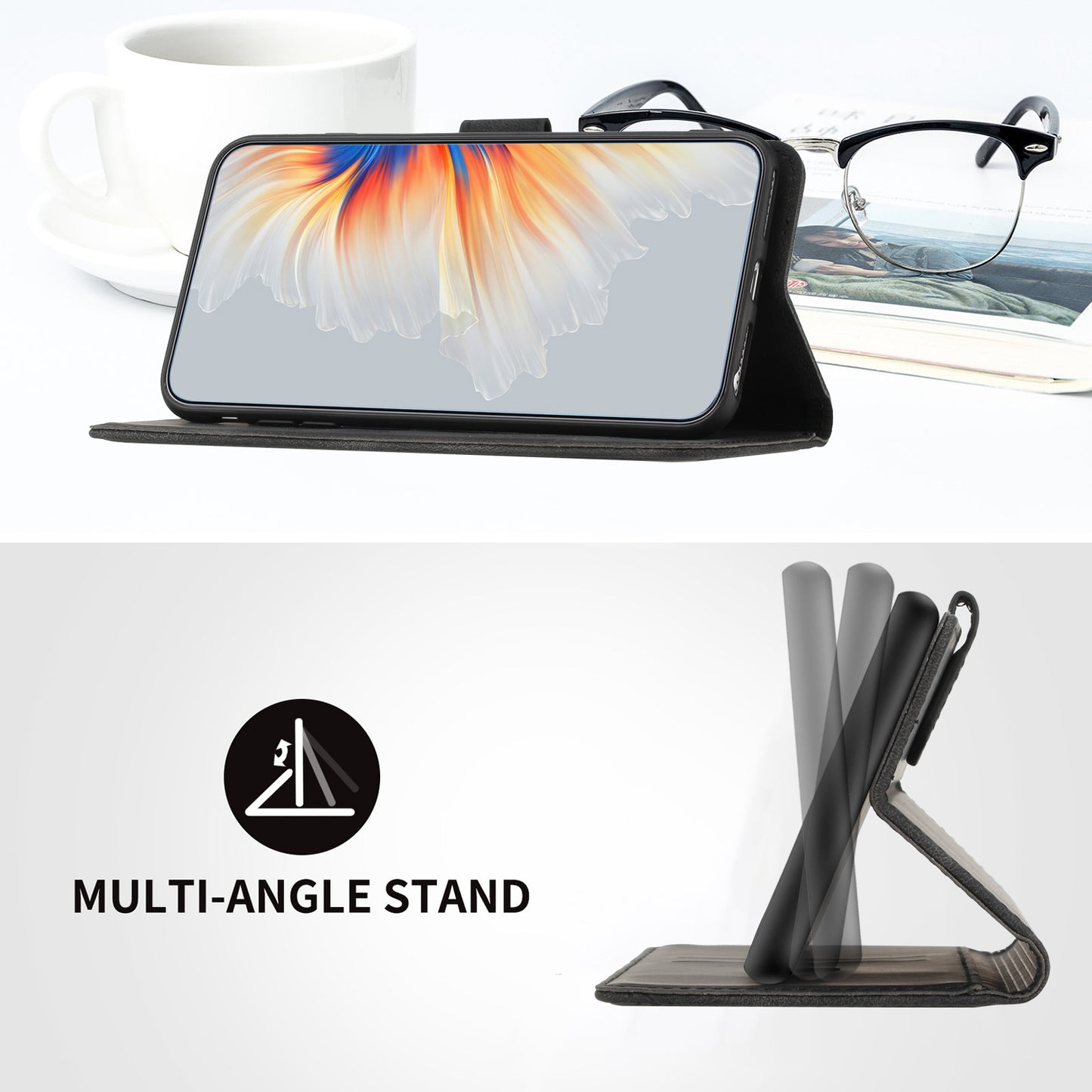 PU Leather Case Wallet Stand Smile Imprinted Phone Cover with Strap - For Nothing Phone (3a)