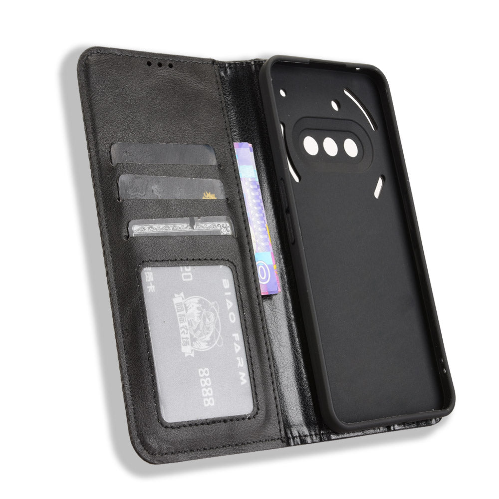 Retro PU Leather Case Phone Wallet Stand Cover - For Nothing Phone (3a)