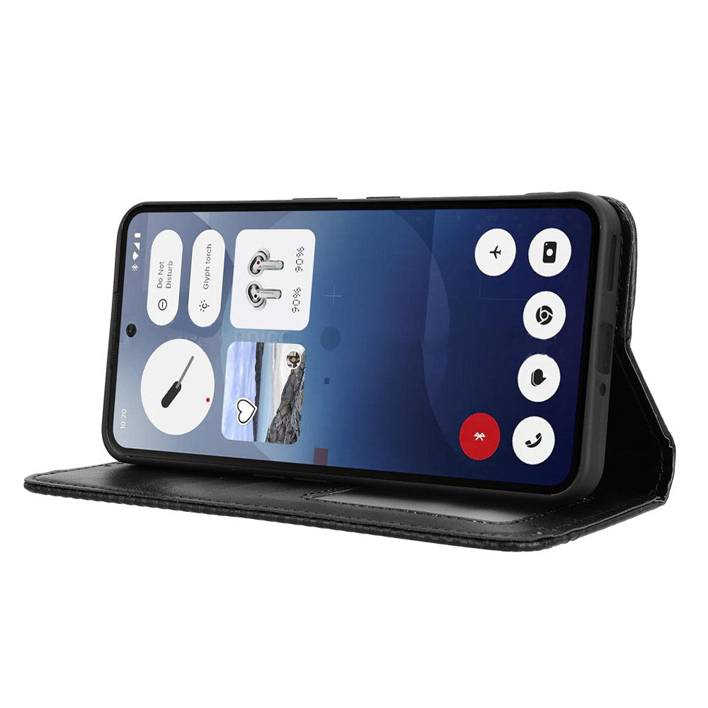 Retro PU Leather Case Phone Wallet Stand Cover - For Nothing Phone (3a)