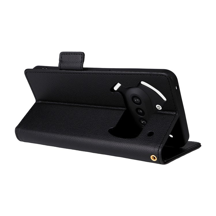 Case with Wrist Strap Litchi Texture PU Leather Wallet Phone Cover - For Nothing Phone (3a)