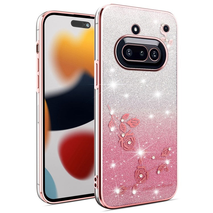 KADEM Flower TPU Flexible Gradient Phone Case Cover - For Nothing Phone (3a)