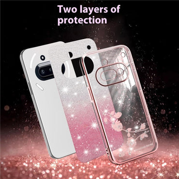 KADEM Flower TPU Flexible Gradient Phone Case Cover - For Nothing Phone (3a)