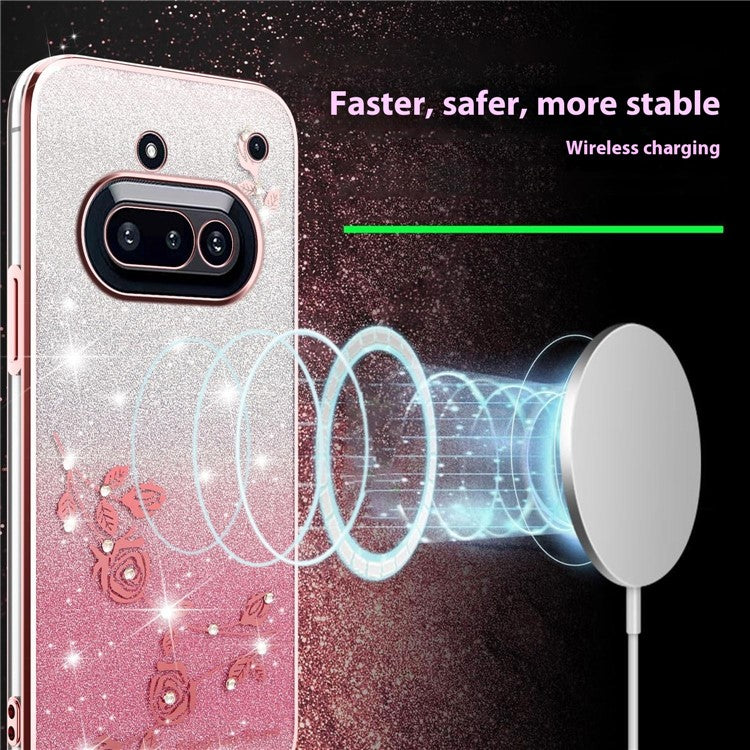 KADEM Flower TPU Flexible Gradient Phone Case Cover - For Nothing Phone (3a)