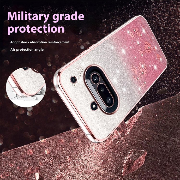 KADEM Flower TPU Flexible Gradient Phone Case Cover - For Nothing Phone (3a)