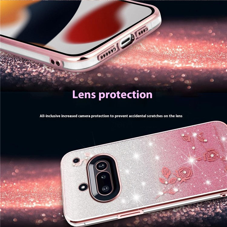 KADEM Flower TPU Flexible Gradient Phone Case Cover - For Nothing Phone (3a)