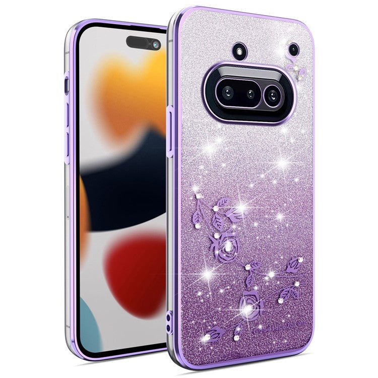 KADEM Flower TPU Flexible Gradient Phone Case Cover - For Nothing Phone (3a)