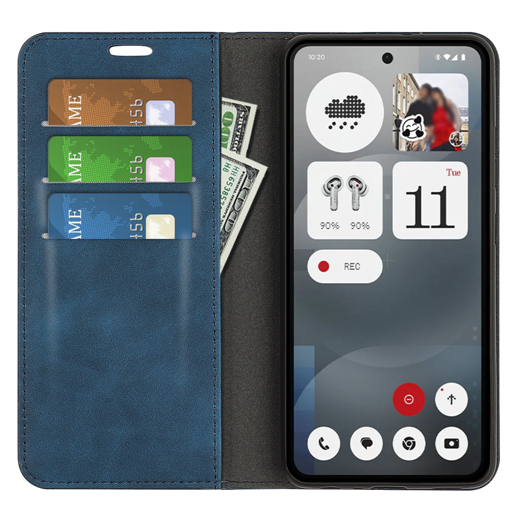 Skin Touch PU Leather Wallet Case Phone Cover - For Nothing Phone (3a)