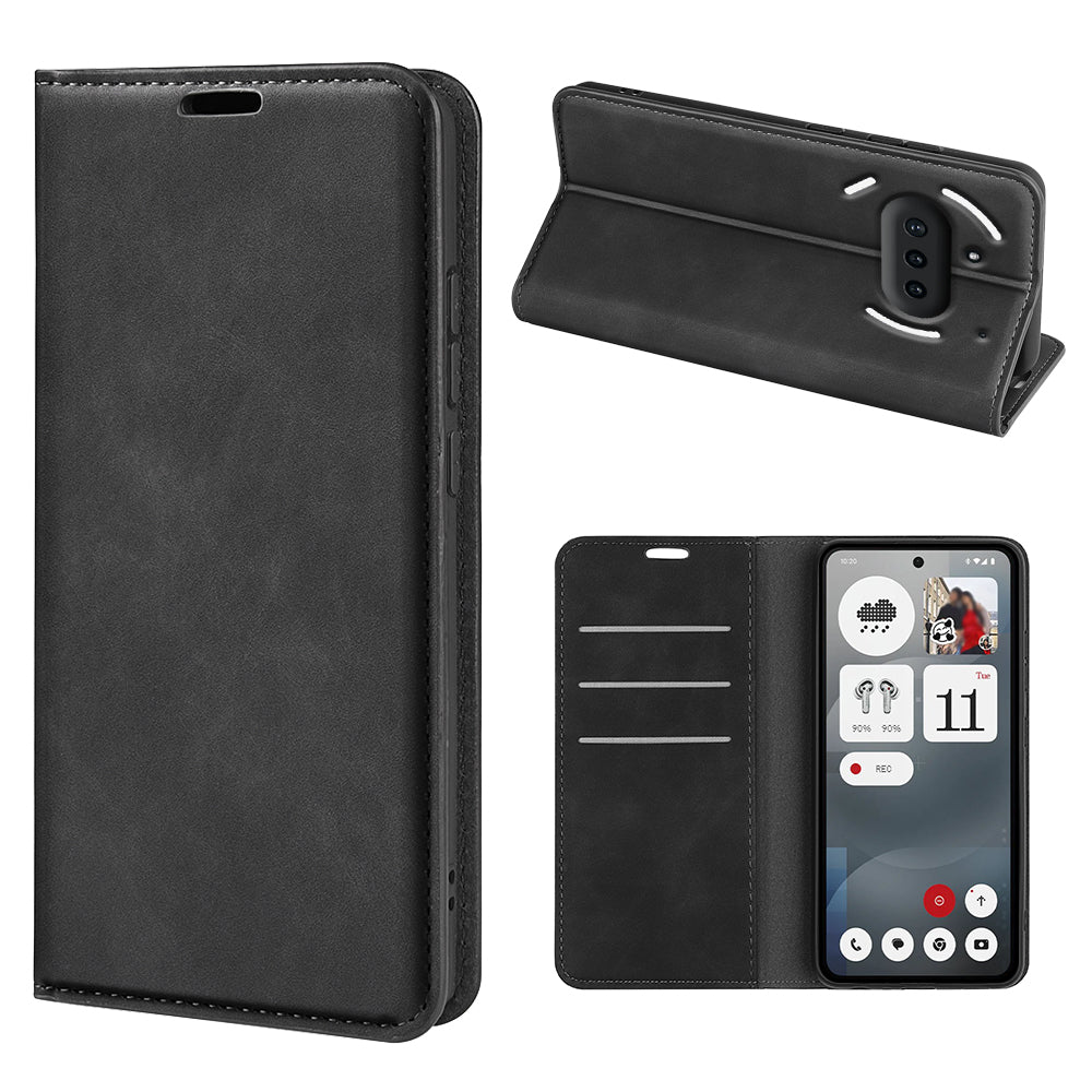 Skin Touch PU Leather Wallet Case Phone Cover - For Nothing Phone (3a)