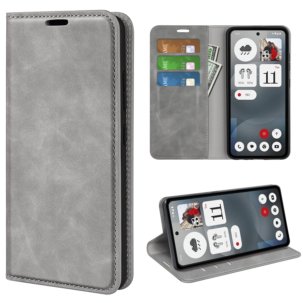 Skin Touch PU Leather Wallet Case Phone Cover - For Nothing Phone (3a)