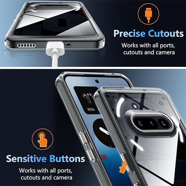 Clear TPU Case Shockproof Phone Cover - For Nothing Phone (3a)