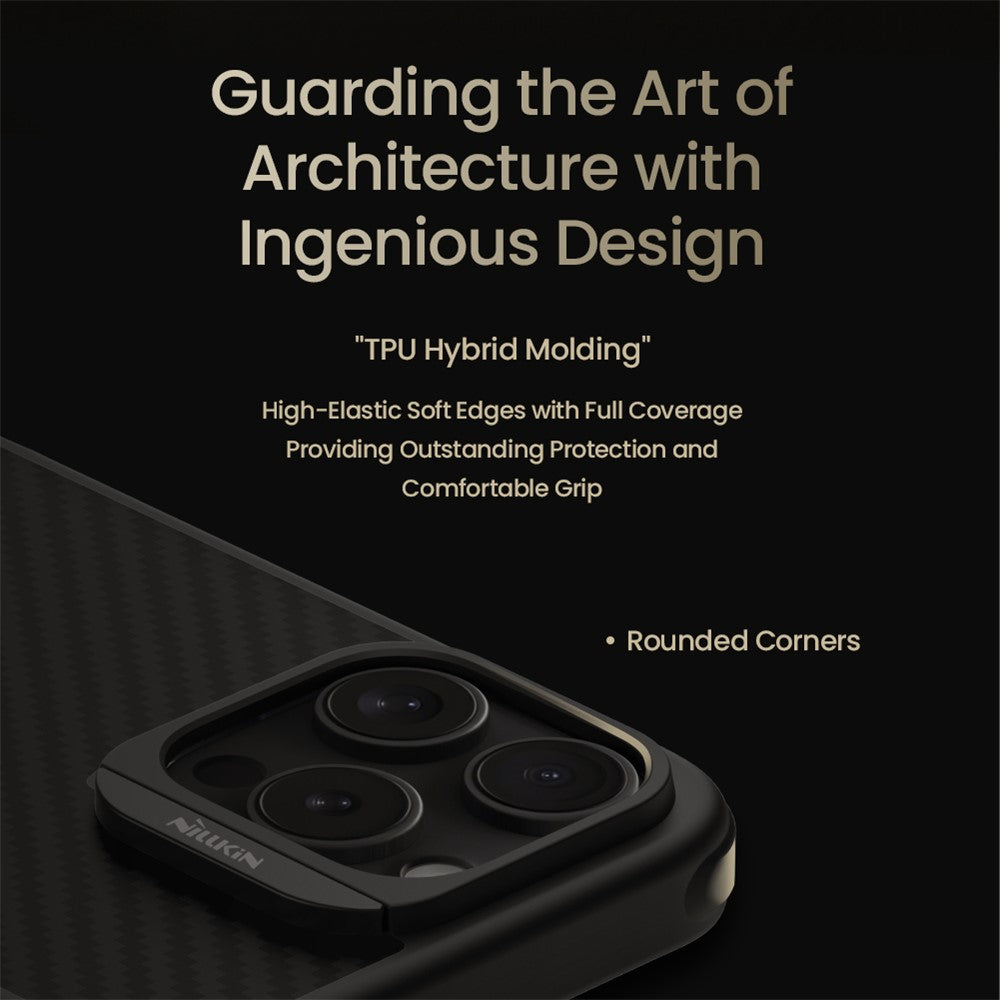 Nillkin Magnetic Case Carbon Fiber Texture TPU + PC Shockproof Phone Cover - For iPhone 16 Pro Max