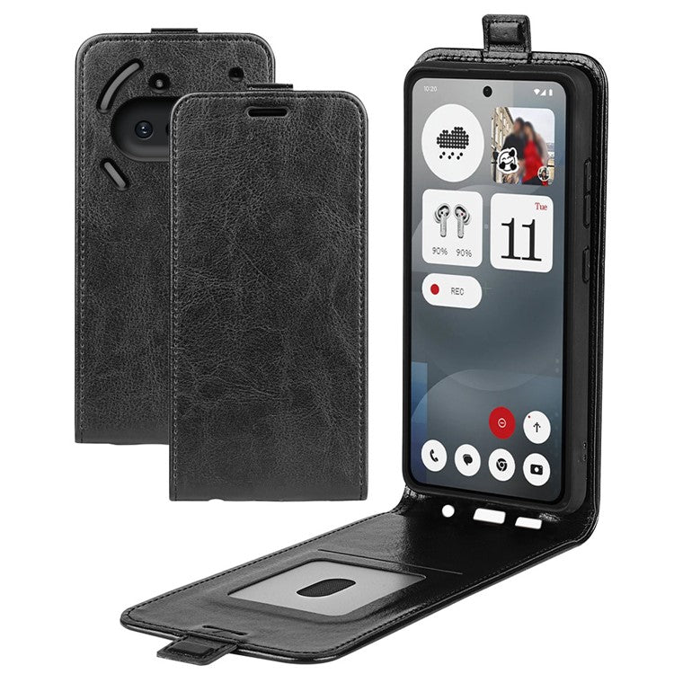 Case with Card Slots Vertical Flip PU Leather Phone Cover - For Nothing Phone (3a)