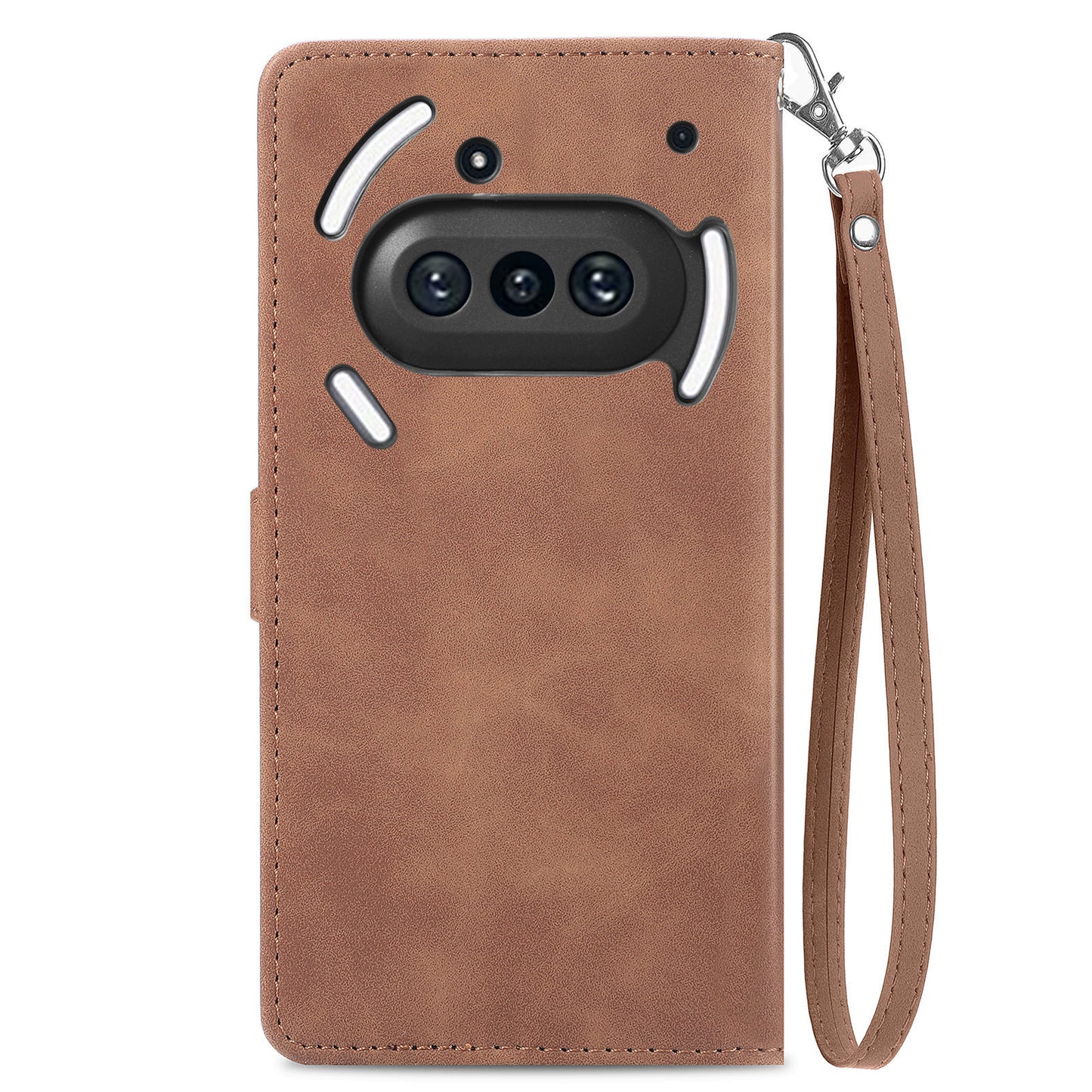 Zipper Wallet Case with Strap Flower Imprint PU Leather Phone Cover - For Nothing Phone (3a)