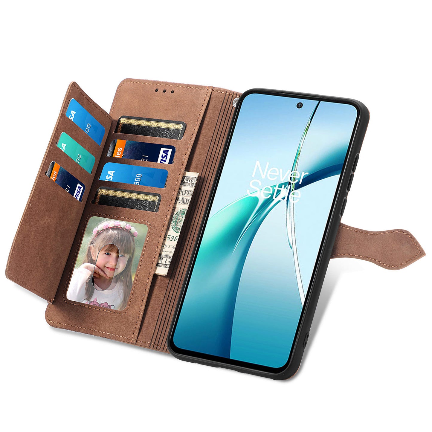 Zipper Wallet Case with Strap Flower Imprint PU Leather Phone Cover - For Nothing Phone (3a)