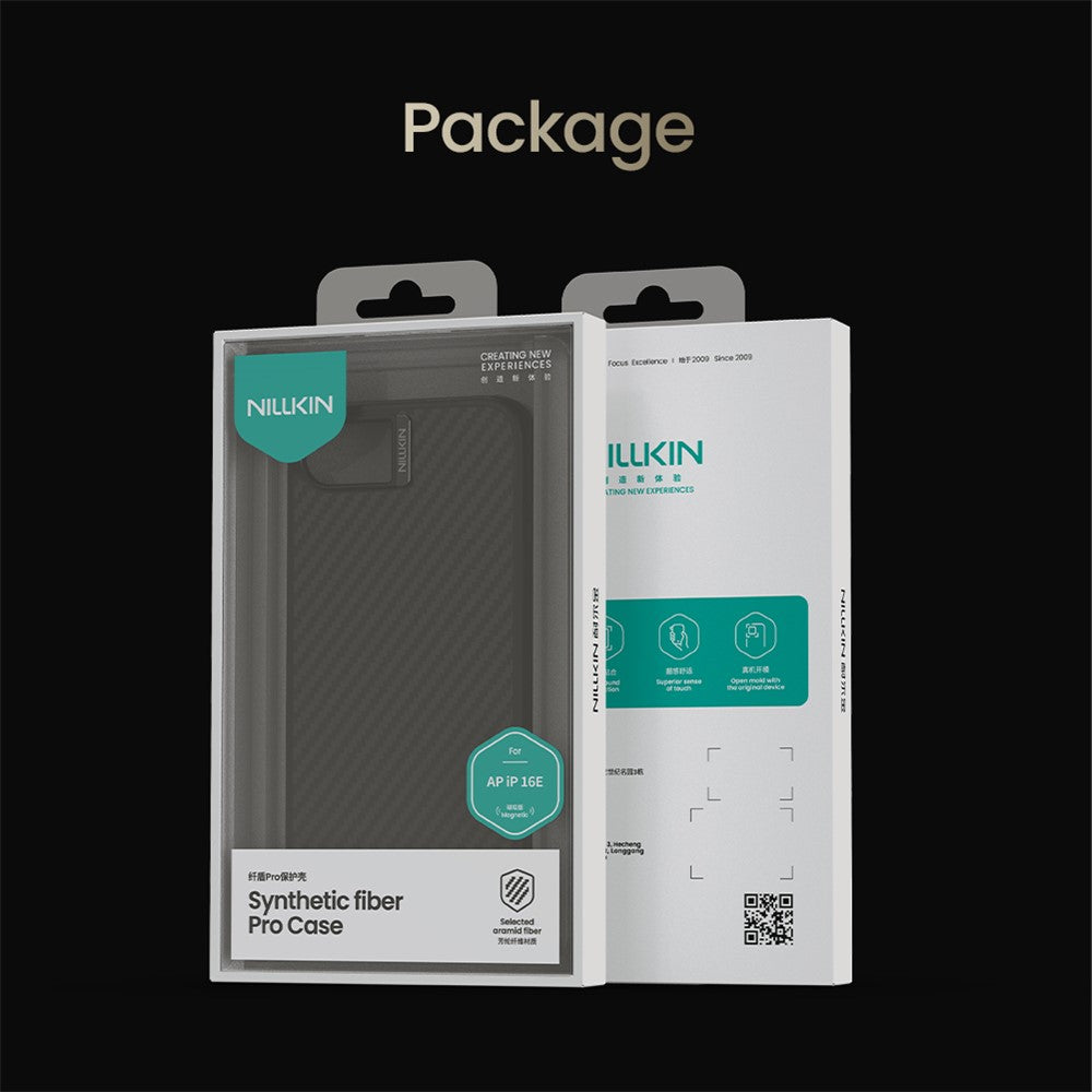 Nillkin Magnetic Case Carbon Fiber Texture TPU + PC Shockproof Phone Cover - For iPhone 16e