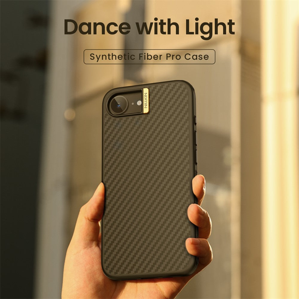 Nillkin Magnetic Case Carbon Fiber Texture TPU + PC Shockproof Phone Cover - For iPhone 16e