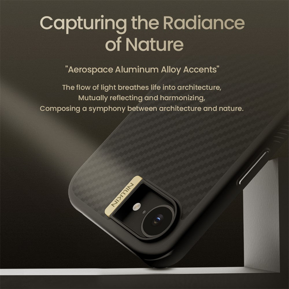 Nillkin Magnetic Case Carbon Fiber Texture TPU + PC Shockproof Phone Cover - For iPhone 16e