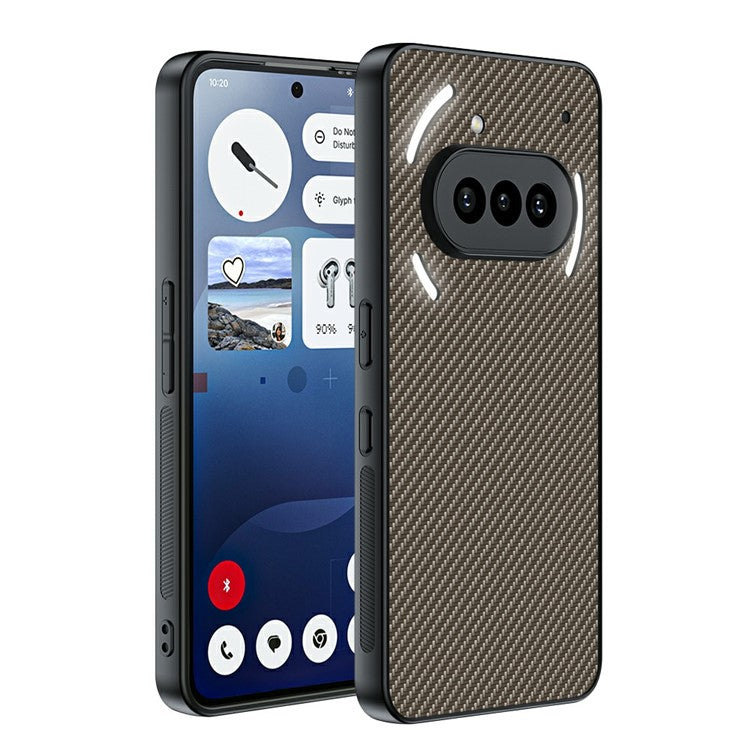 PU Leather + PC Hard Phone Case Carbon Fiber Texture - For Nothing Phone (3a)