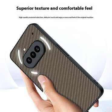 PU Leather + PC Hard Phone Case Carbon Fiber Texture - For Nothing Phone (3a)