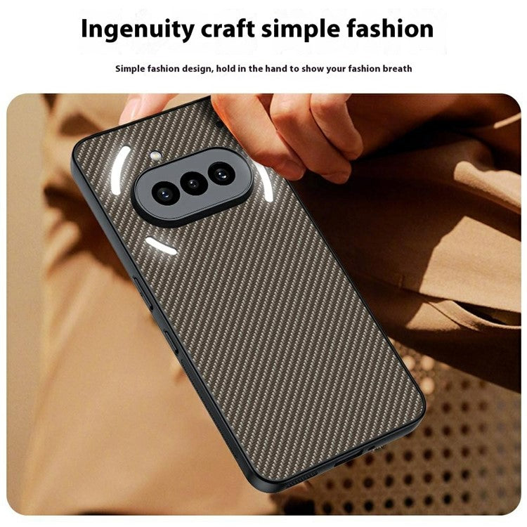 PU Leather + PC Hard Phone Case Carbon Fiber Texture - For Nothing Phone (3a)