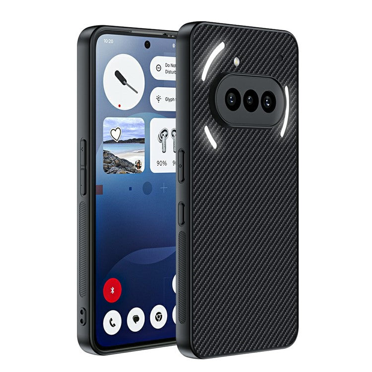 PU Leather + PC Hard Phone Case Carbon Fiber Texture - For Nothing Phone (3a)