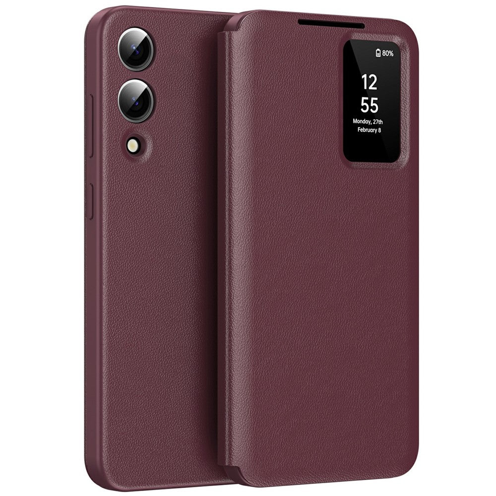 View Window PU Leather Wallet Case - For Samsung Galaxy S25 Edge