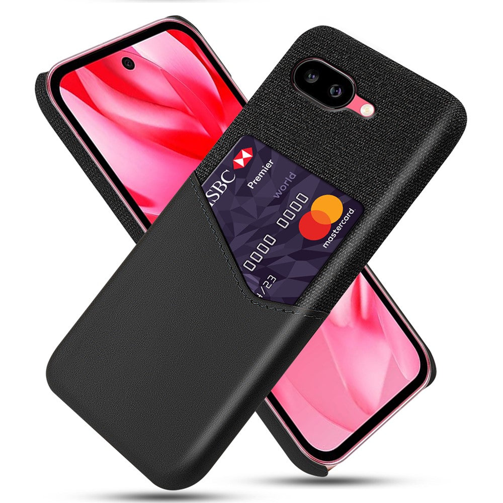 PU Leather Cloth Texture Hard PC Case with Card Slot - For Google Pixel 9a