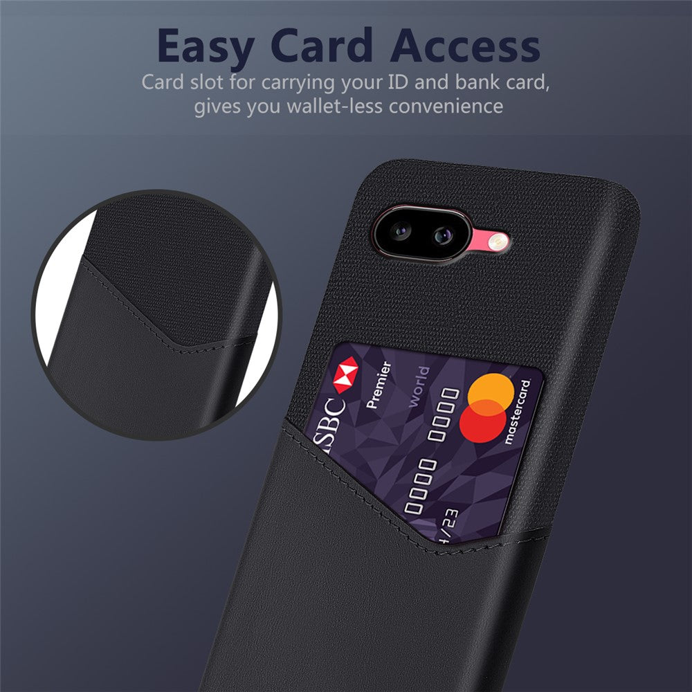 PU Leather Cloth Texture Hard PC Case with Card Slot - For Google Pixel 9a