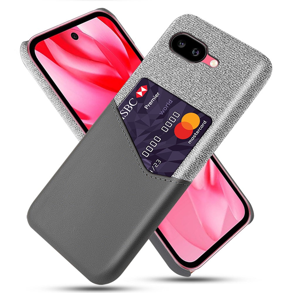 PU Leather Cloth Texture Hard PC Case with Card Slot - For Google Pixel 9a