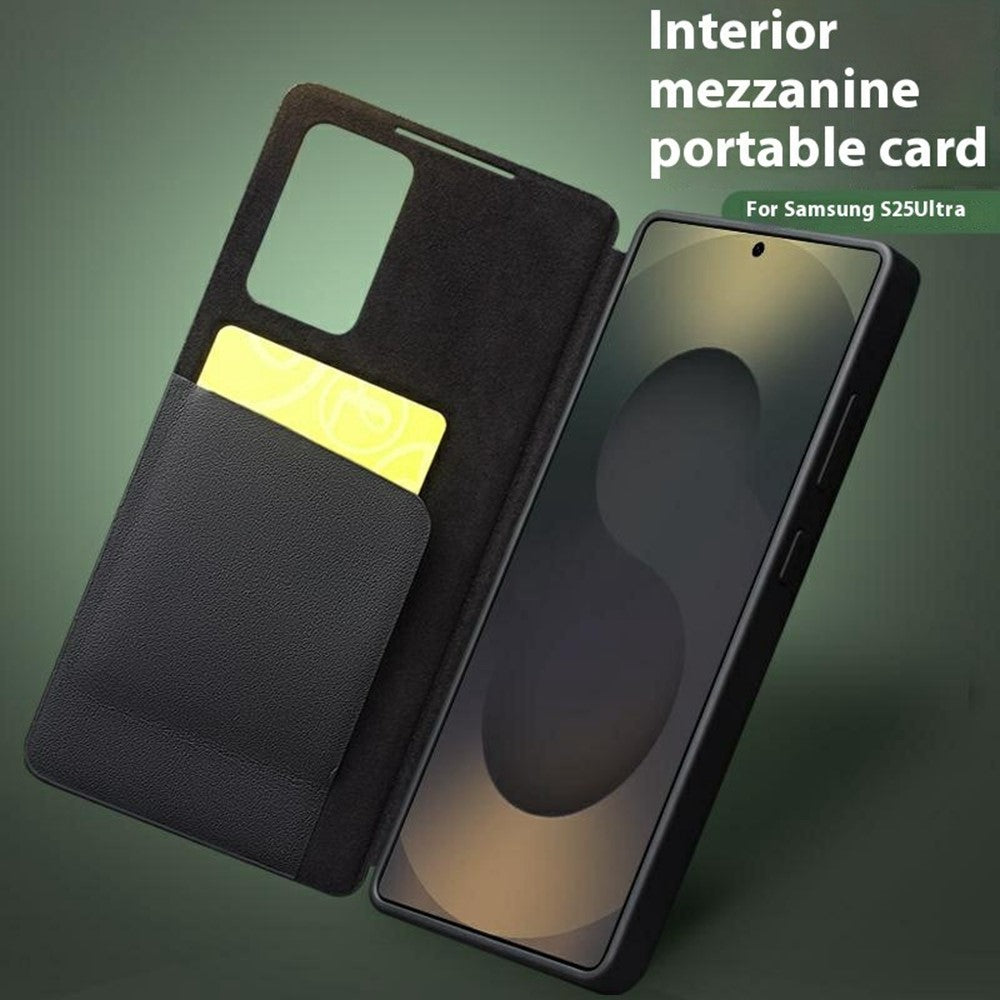 Qialino View Window Genuine Cow Leather Wallet Case - For Samsung Galaxy S25 Ultra