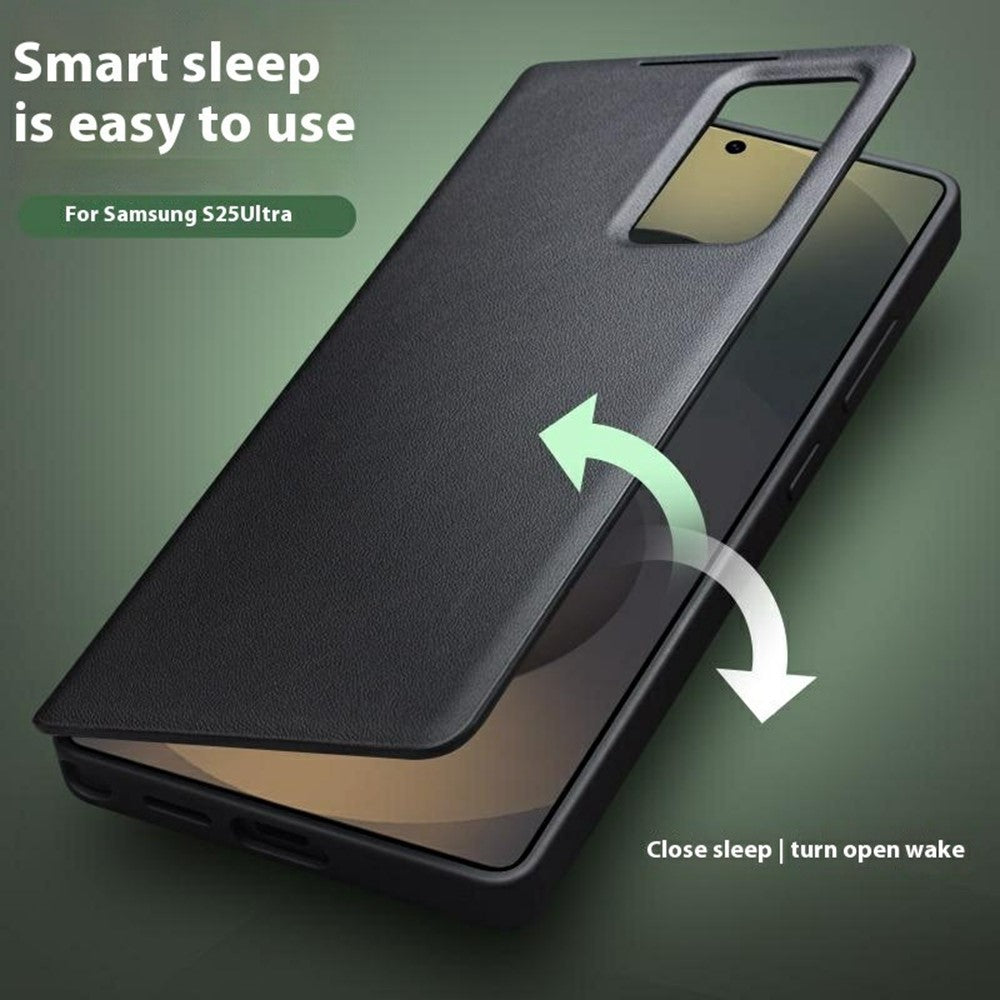 Qialino View Window Genuine Cow Leather Wallet Case - For Samsung Galaxy S25 Ultra