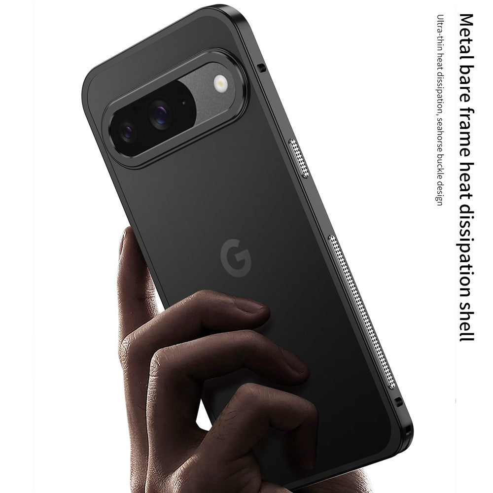 Metal Frame Bumper Case with Lens Protector - For Google Pixel 9 / 9 Pro