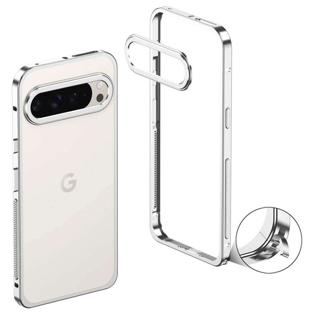 Metal Frame Bumper Case with Lens Protector - For Google Pixel 9 Pro XL