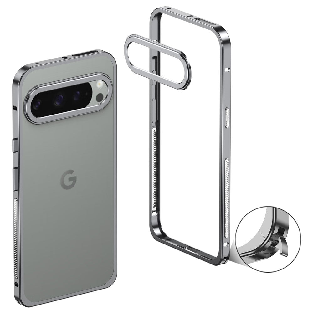 Metal Frame Bumper Case with Lens Protector - For Google Pixel 9 Pro XL