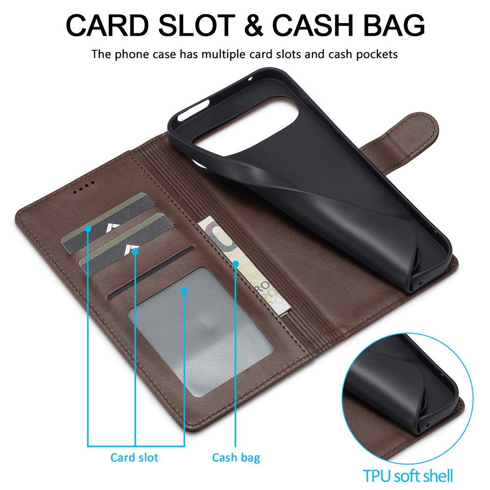 LC.IMEEKE Calf Texture PU Leather Wallet Case - For Google Pixel 10 Pro XL