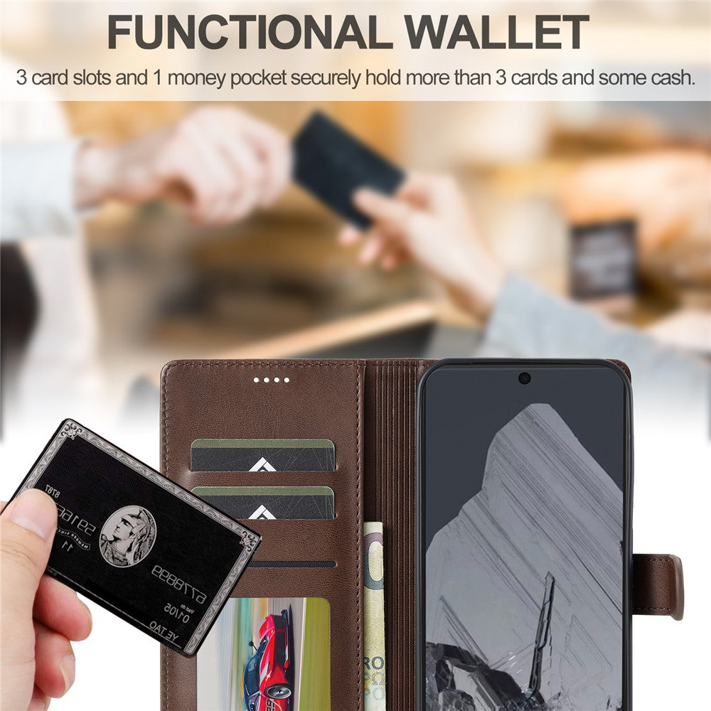 LC.IMEEKE Calf Texture PU Leather Wallet Case - For Google Pixel 10 Pro XL